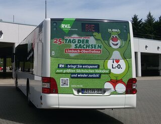 Heckflächenwerbung zum Tag der Sachsen